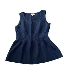 Barney’s new york navy blue silk tank top size: small